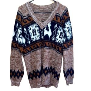 🍂Alpaca design fuzzy knit sweater